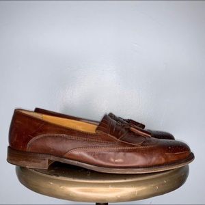 Johnston & Murphy Cellini Brown Tassel Fringe Loafer